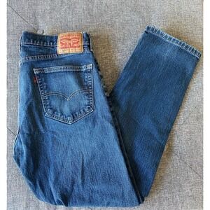 Levi's 505 Men's Classic Denim Jeans Blue Dark Wash Size 34x30 Blank Tab